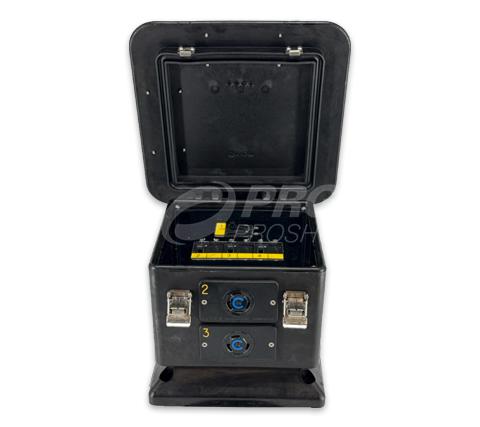 WOF - LEX 100A Stagepin I/O L6-30 x4 Breakered Pagoda Box